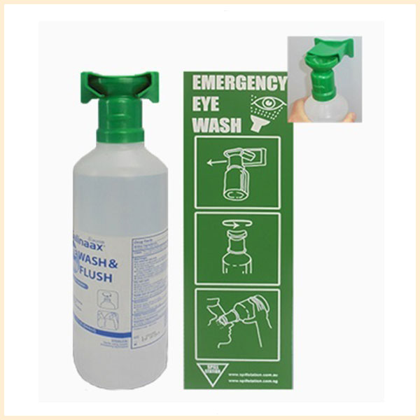 Eyewash Bottles with Wall-Mount & Sign